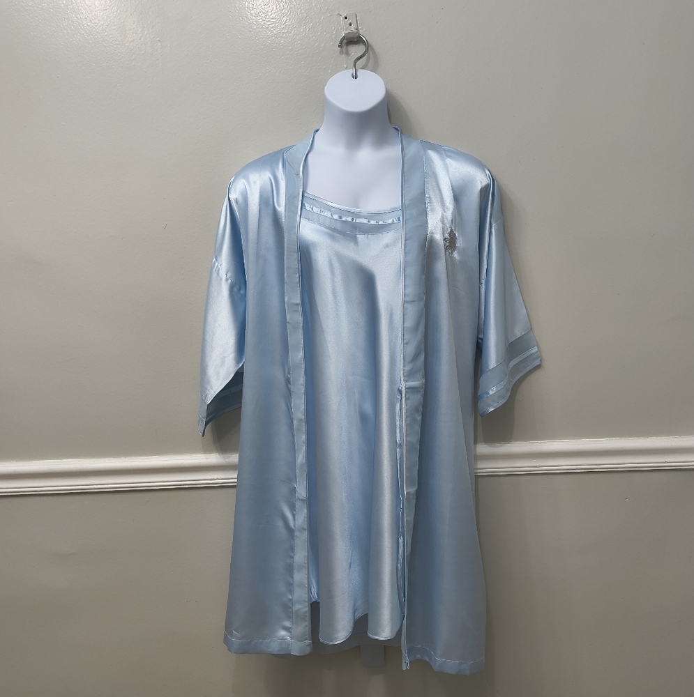 Collection ETC. Gown And Robe Sleepwear Set Blue XL Bridal Bachelorette Party
